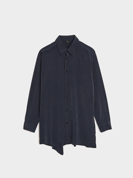 Y-Back Drape Button-up, Blue Grey