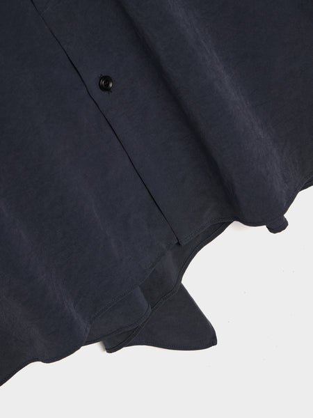 Y-Back Drape Button-up, Blue Grey