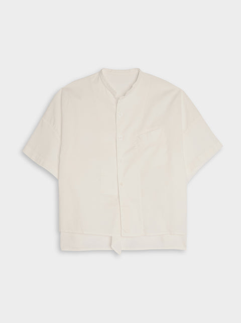 N-Half Sleeve Box Shirt, White