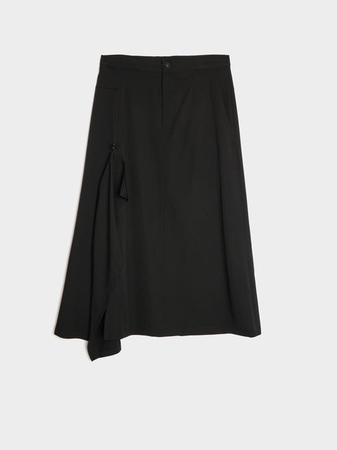 Y-Right Side Flare Skirt, Black