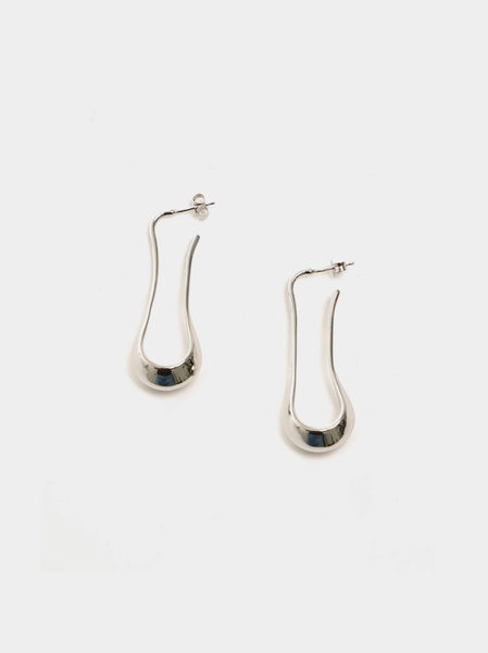 Short Drop Earrings, Silver