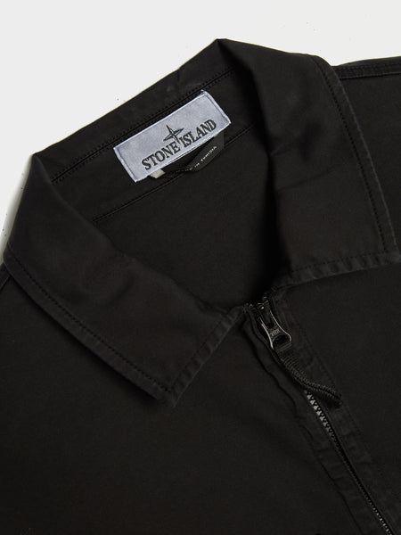 Stretch Cotton Overshirt, Black