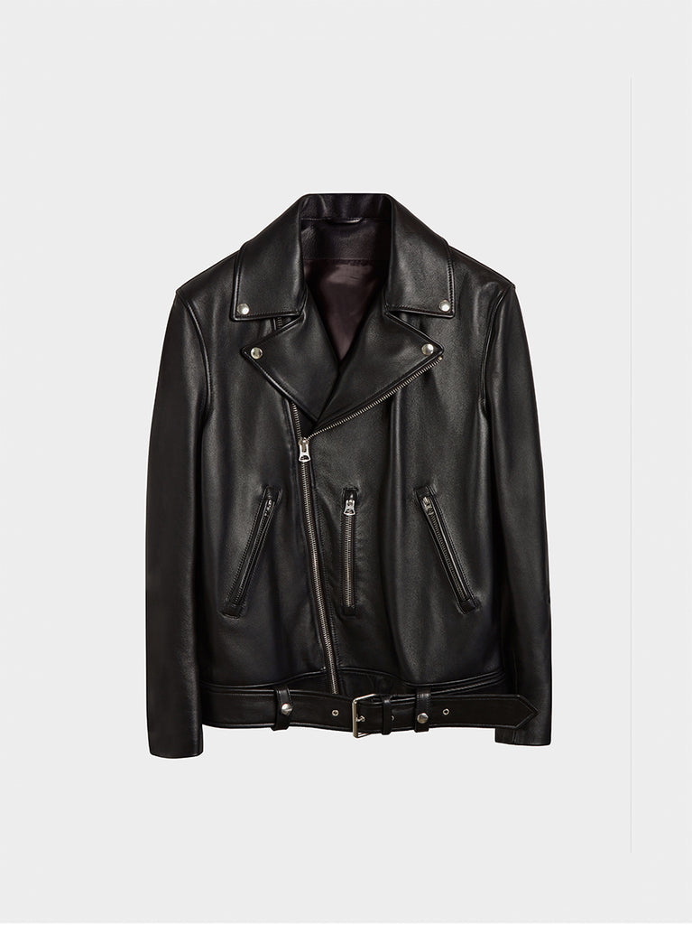 Acne Studios アクネ ストゥディオズ NATE CLEAN ラムレザーダブルライダースジャケット ブラック B70008 Nate Clean Leather Jacket | Acne Studios | 7017 REIGN