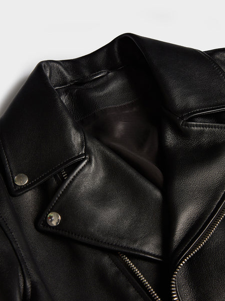 Nate Clean Leather Jacket, Black