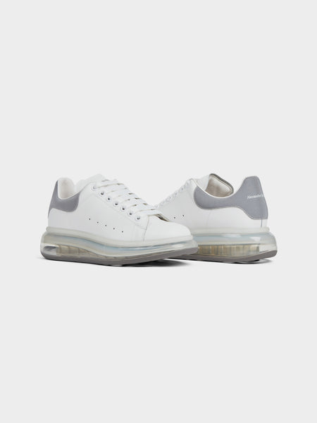 Oversized Sneaker Clear Sole, White / Silver
