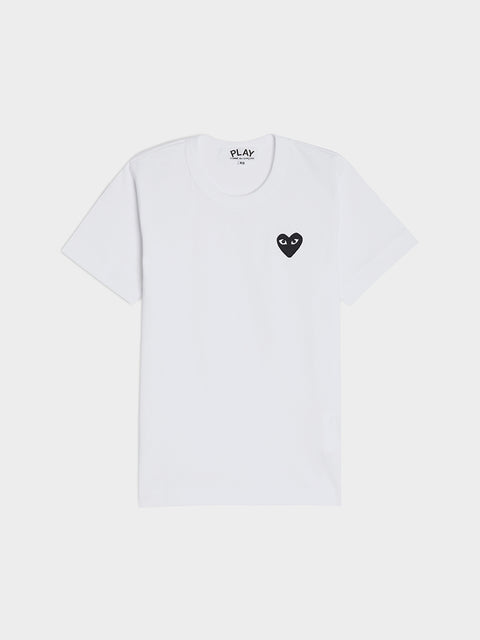 Women Black Heart Play T-Shirt, White