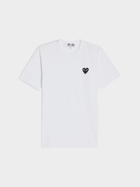 Men Black Heart Play T-Shirt, White
