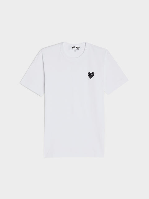 Men Black Heart Play T-Shirt, White