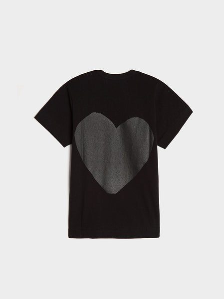 Women Play Large Heart T-Shirt, Black
