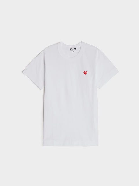 Women Little Red Heart Play T-Shirt, White