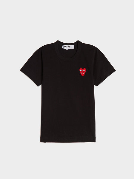 Women Double Heart Ladies T-Shirt, Black