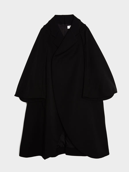 Formal Wool Doeskin Coat, Black