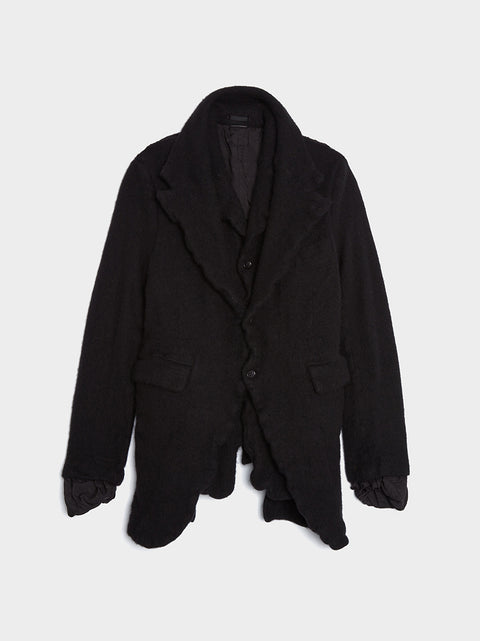 Wool Nylon Tweed Garment Jacket, Black