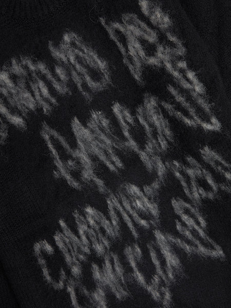 British Wool Logo Garment Sweater, Black
