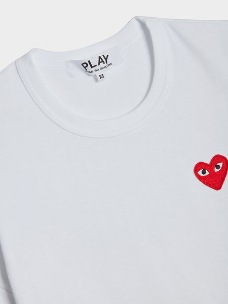Women Red Heart Play T-Shirt, White