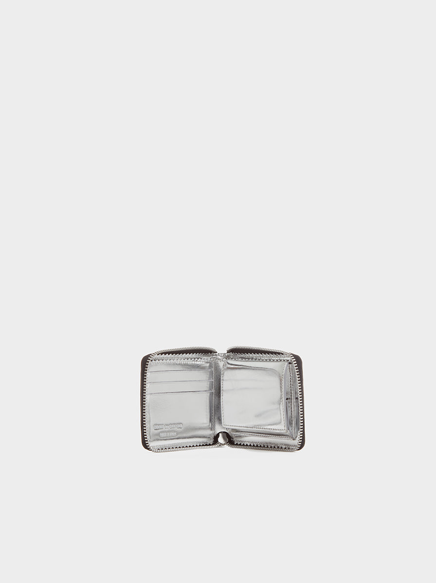 Mirror Inside Silver SA7100MI-2 Zip Wallet | Comme des Garcons