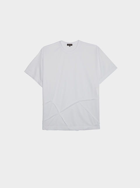 Poly Edged Panel Stitch Jersey T-Shirt, White