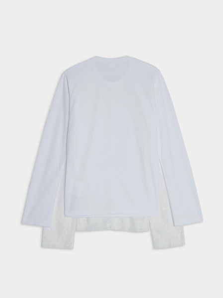 Raschel Lace Long Sleeve Shirt, White