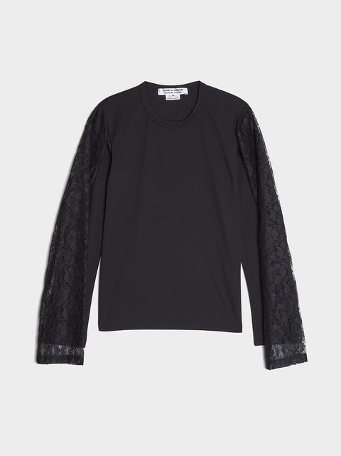 Raschel Lace Long Sleeve Shirt II, Black