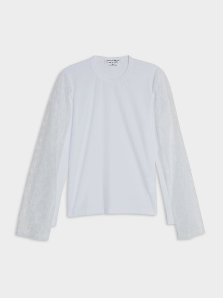 Raschel Lace Long Sleeve Shirt II, White