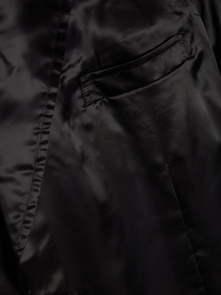 Cupra Satin Garment Print Coat, Black