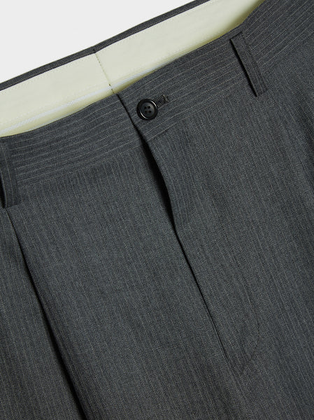 Gray Stripe Wool Pant, Gray Stripe