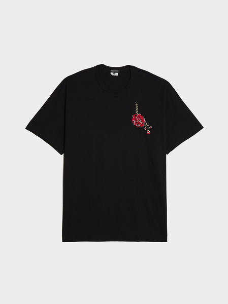 Jersey Embroidery Pattern D T-Shirt, Black