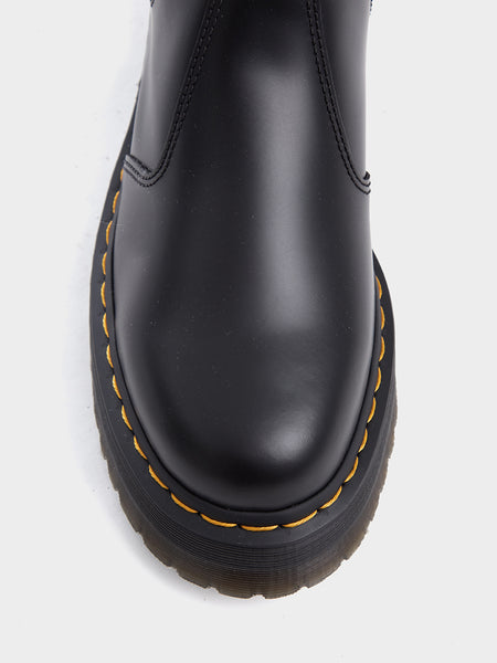 2976 Smooth Leather Platform Chelsea Boot, Black
