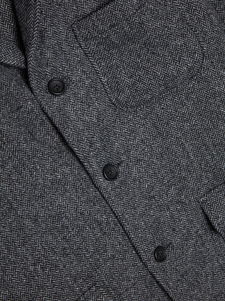 Poly Wool Herringbone Loiter Jacket, Grey