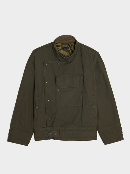 Heavyweight Cotton Ripstop Moto Jacket, Olive