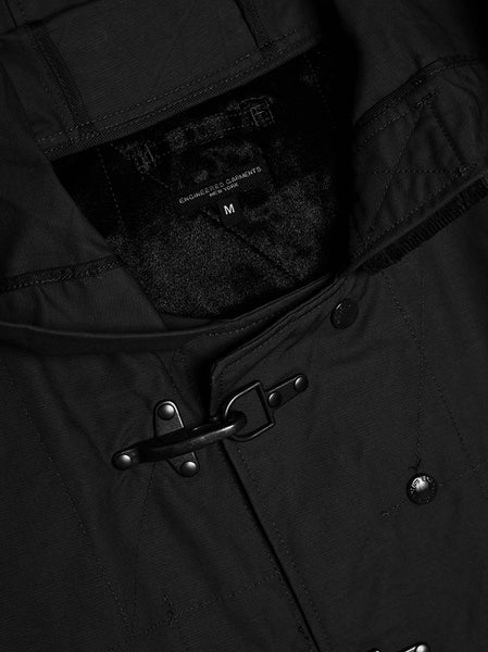 Cotton Double Cloth Oversized Fireman Coat, Black