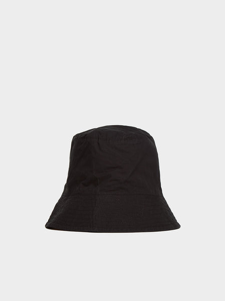 Cotton Duracloth Poplin Bucket Hat, Black