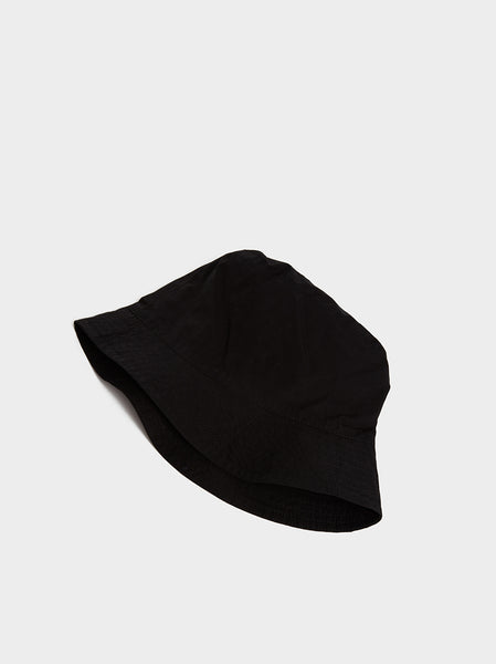 Cotton Duracloth Poplin Bucket Hat, Black
