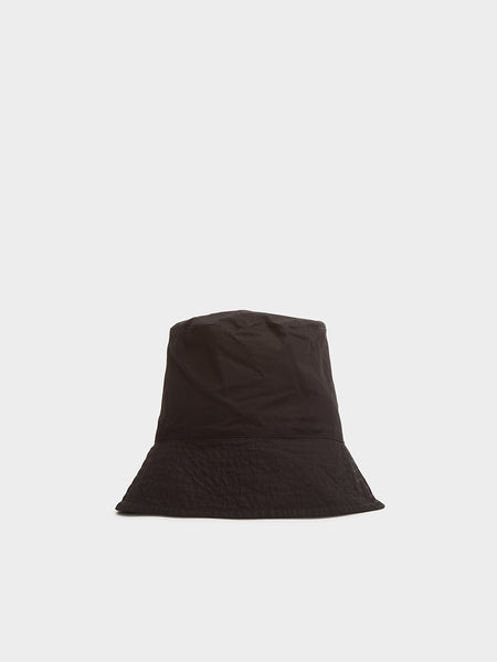 Cotton Duracloth Poplin Bucket Hat II, Black
