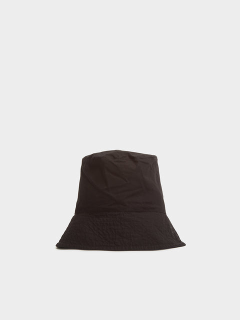 Cotton Duracloth Poplin Bucket Hat II, Black
