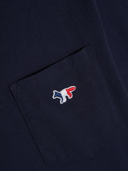 Tricolor Fox Patch Classic Pocket Tee-Shirt, Navy