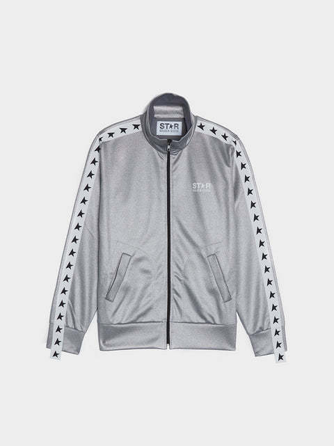 W Logo Star Zipped Track Jacket, Silver