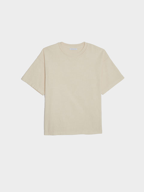 Mineral Wash Cropped Tee, Ivory
