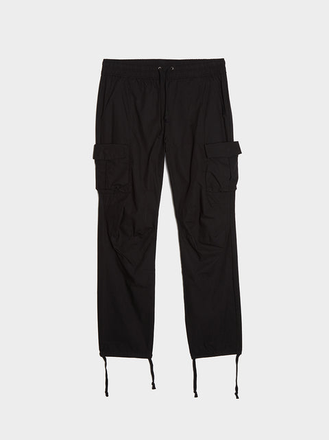 Back Sateen Cargo Pants, Black