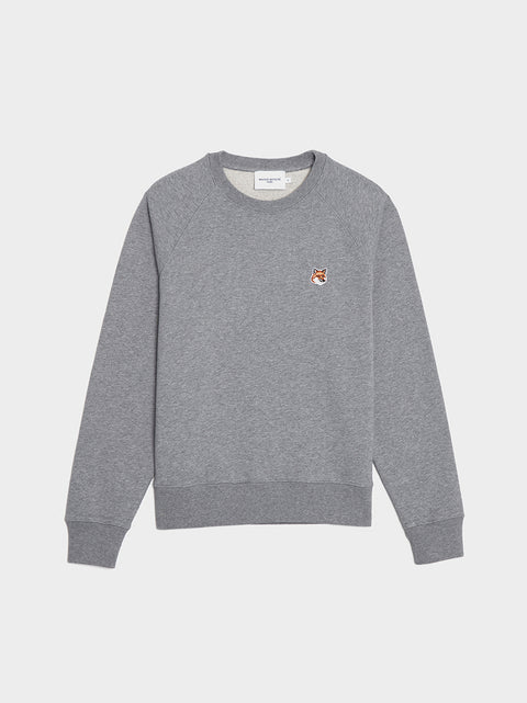 W Fox Head Patch Adjusted Sweatshirt, Grey Melange