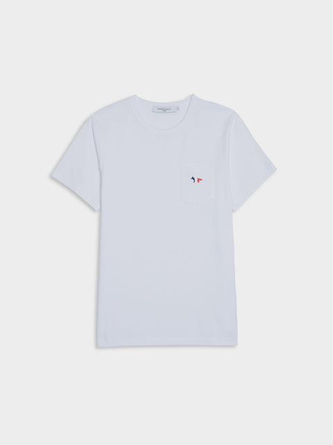 W Tricolor Fox Patch Classic Pocket Tee-Shirt, White