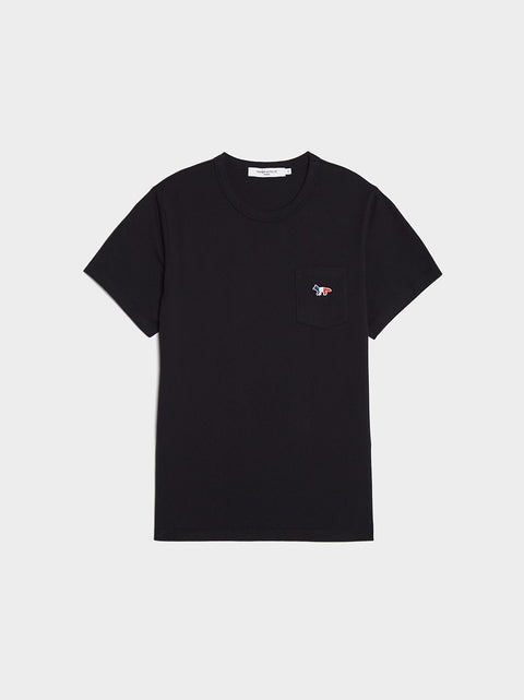 W Tricolor Fox Patch Classic Pocket Tee-Shirt, Black