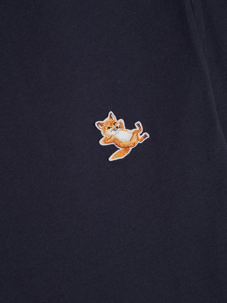 Chillax Fox Patch Classic Tee Shirt, Navy