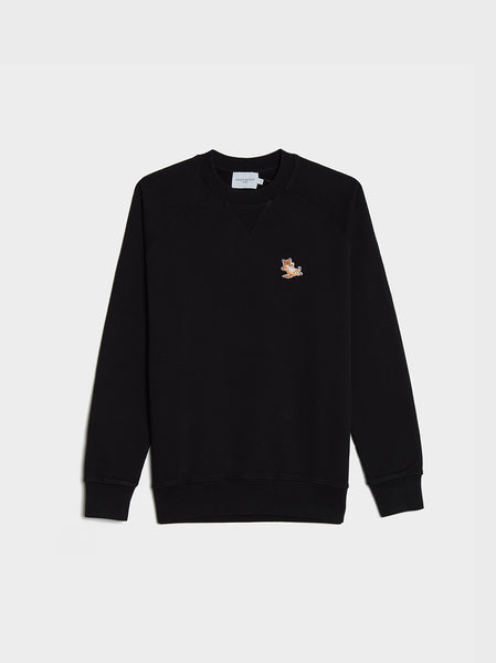 Chillax Fox Patch Classic Sweatshirt, Black