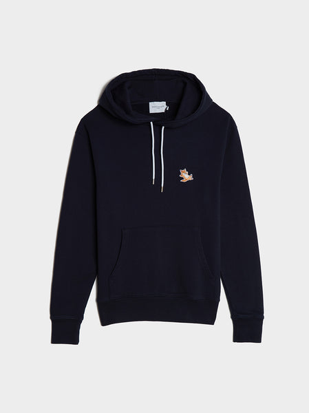 Chillax Fox Patch Classic Hoodie, Navy