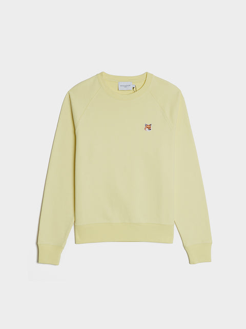 W Fox Head Patch Adjusted Sweatshirt, Light Yellow