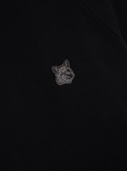 W Monochrome Fox Head Patch Adjusted Sweatshirt, Black