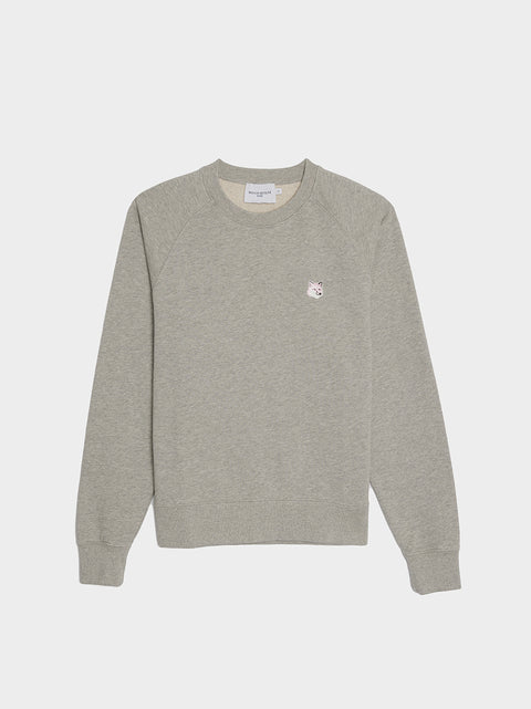 W Monochrome Fox Head Patch Adjusted Sweatshirt, Grey Melange