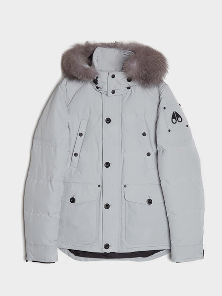M Round Island Fur Jacket, Grey / Frost