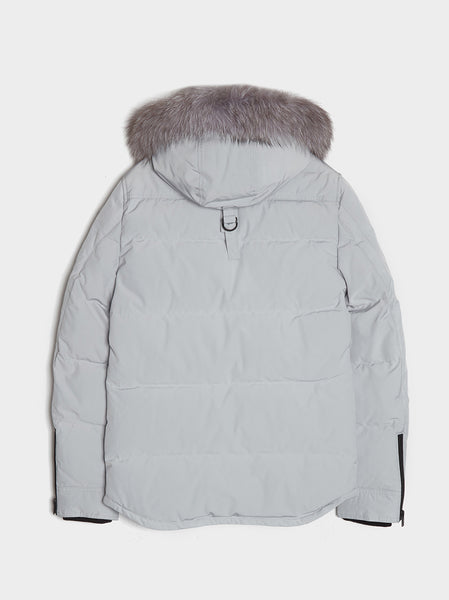 M Round Island Fur Jacket, Grey / Frost